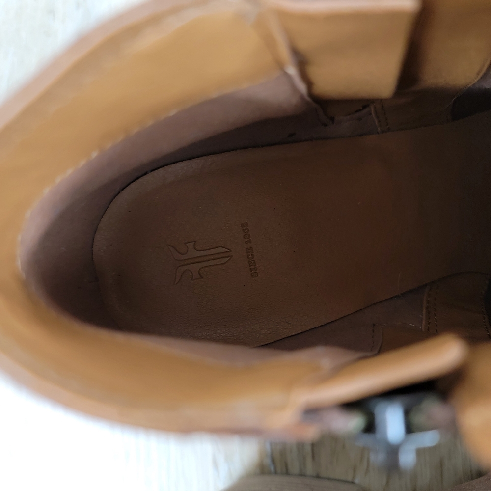 Frye Judith Brown Leather Double Zip Ankle Boots - Picture 10 of 10